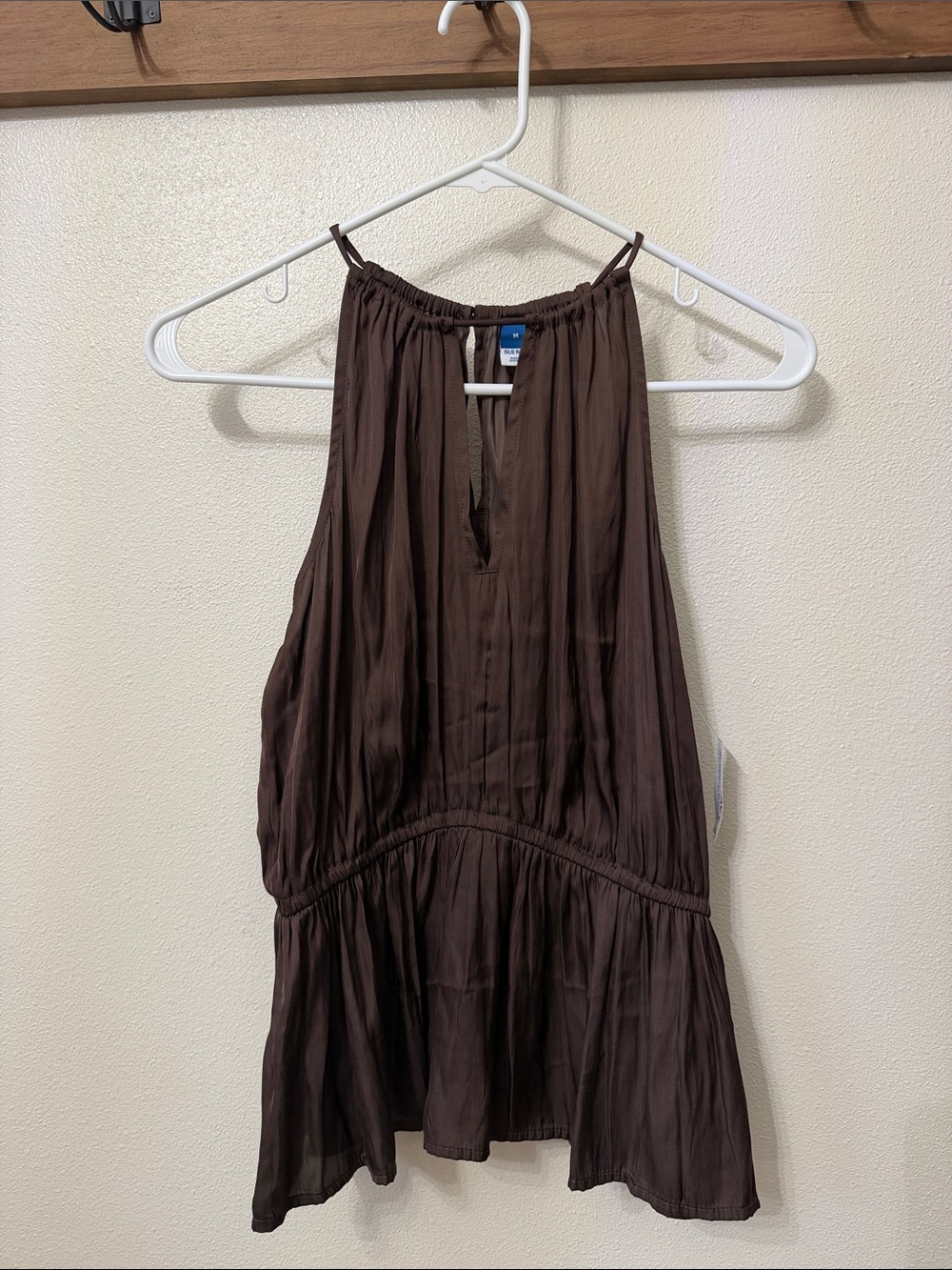 Old Navy Brown Sleeveless Halter Peplum Top